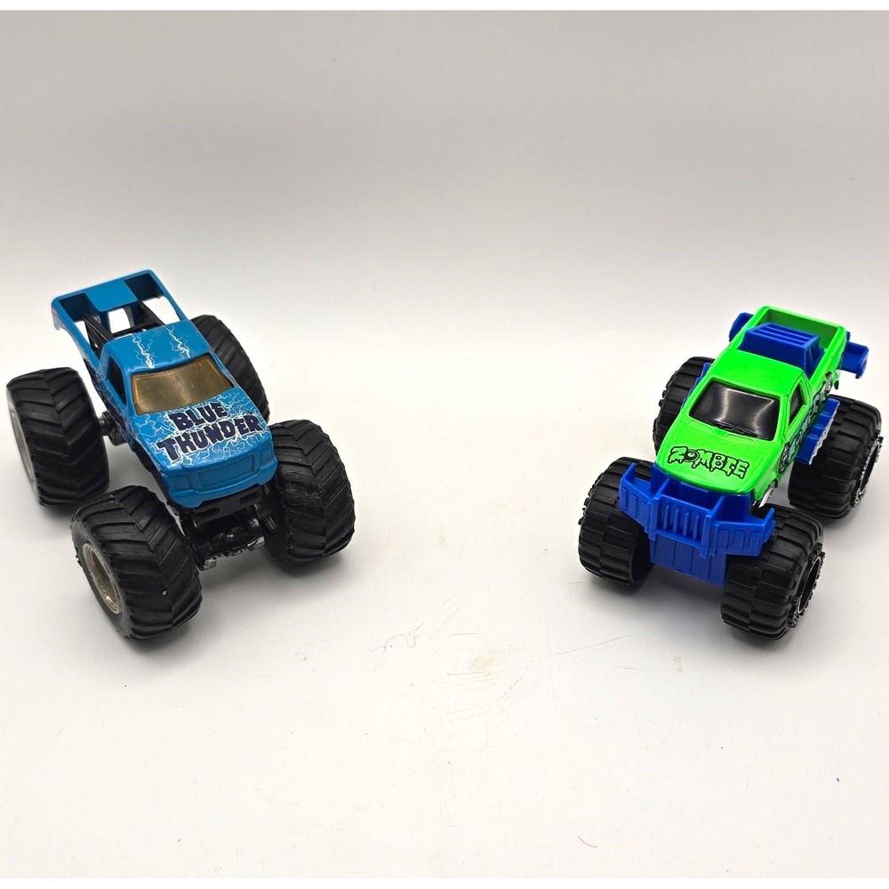 Greenbrier International Lot of 2 Monster Trucks Blue Thunder & Zombie